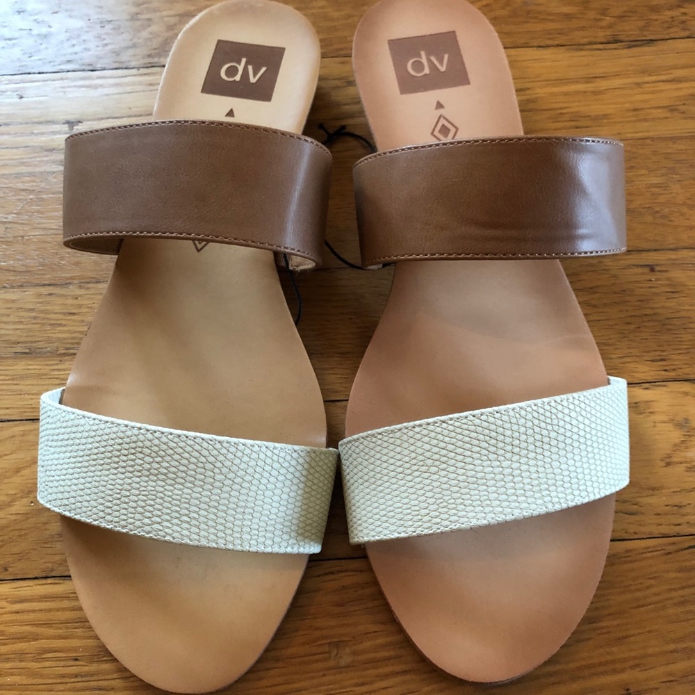 Dolce Vita DV White and Tan Sandals